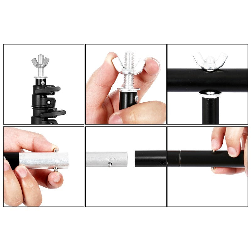 Soporte de fondo en forma de T para fotografía, sistema de soporte ajustable para estudio fotográfico de muselina no tejida, 50x68cm, 1,5x2M, 2x2M