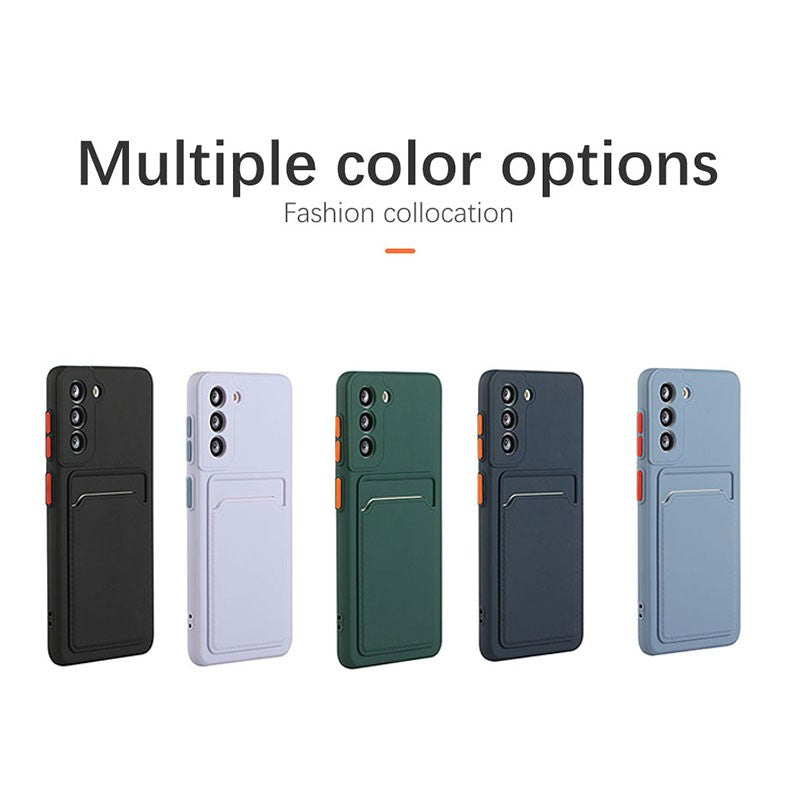 Funda de teléfono con soporte para bolsa con ranura para tarjetas para Samsung Galaxy S24 S23 S22 S21 S20 Plus FE Note 20 Ultra, funda suave a prueba de golpes