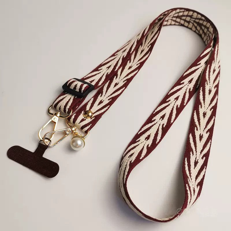 Cable colgante ajustable para teléfono móvil, estilo bordado Retro, con cuello extraíble, cordón colgante Universal para teléfono, 1 ud.