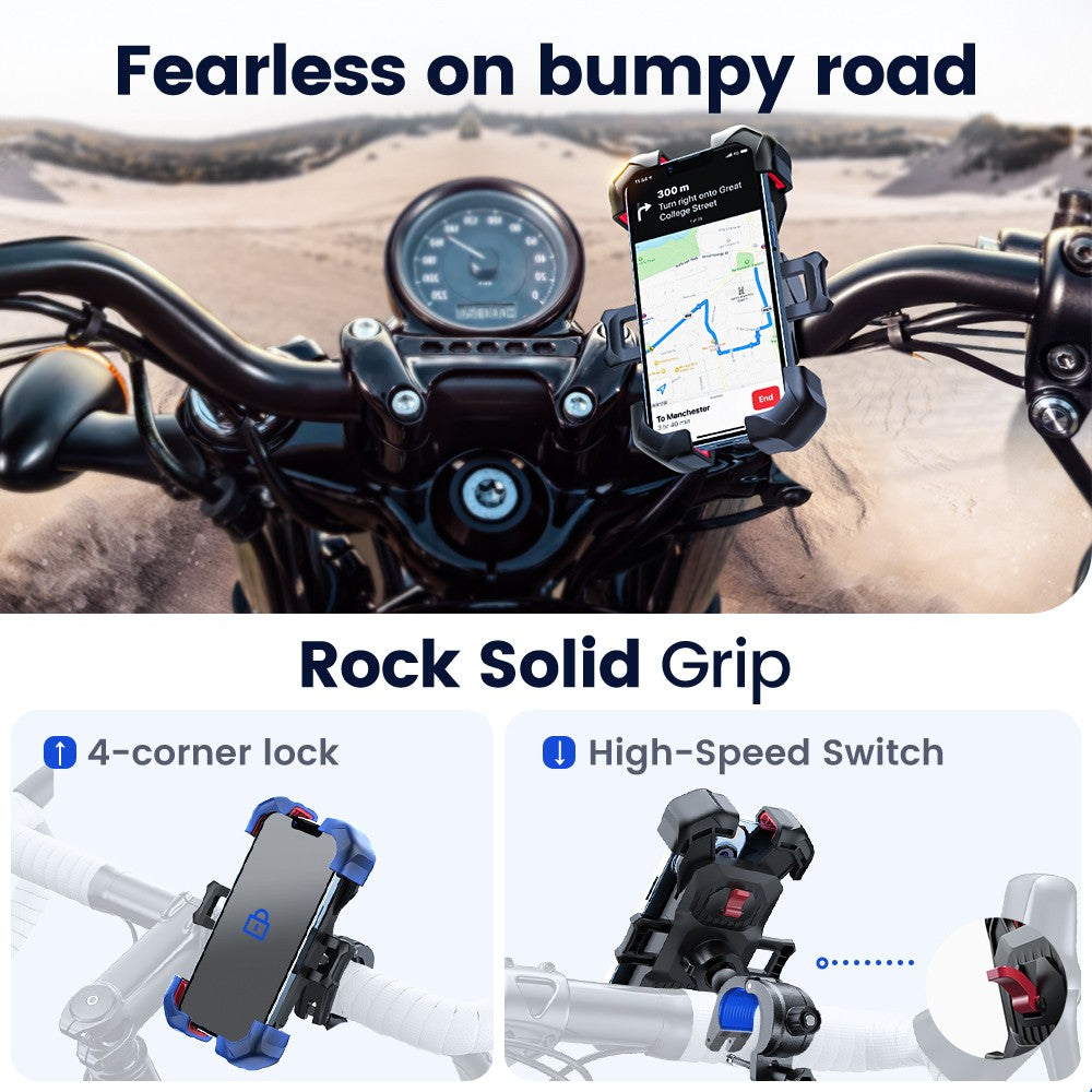 Joyroom Soporte universal para teléfono de bicicleta para teléfono móvil de 4,7-7 pulgadas 360 ° Ver soporte para teléfono de bicicleta soporte a prueba de golpes JR-ZS288
