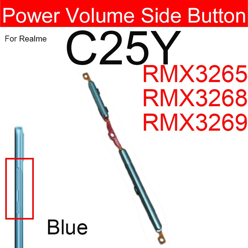 Para Realme C25 C25Y C25S C21 C21Y C20 C20A volumen de energía botón lateral volumen lateral botones de encendido llave pequeña piezas de cable flexible