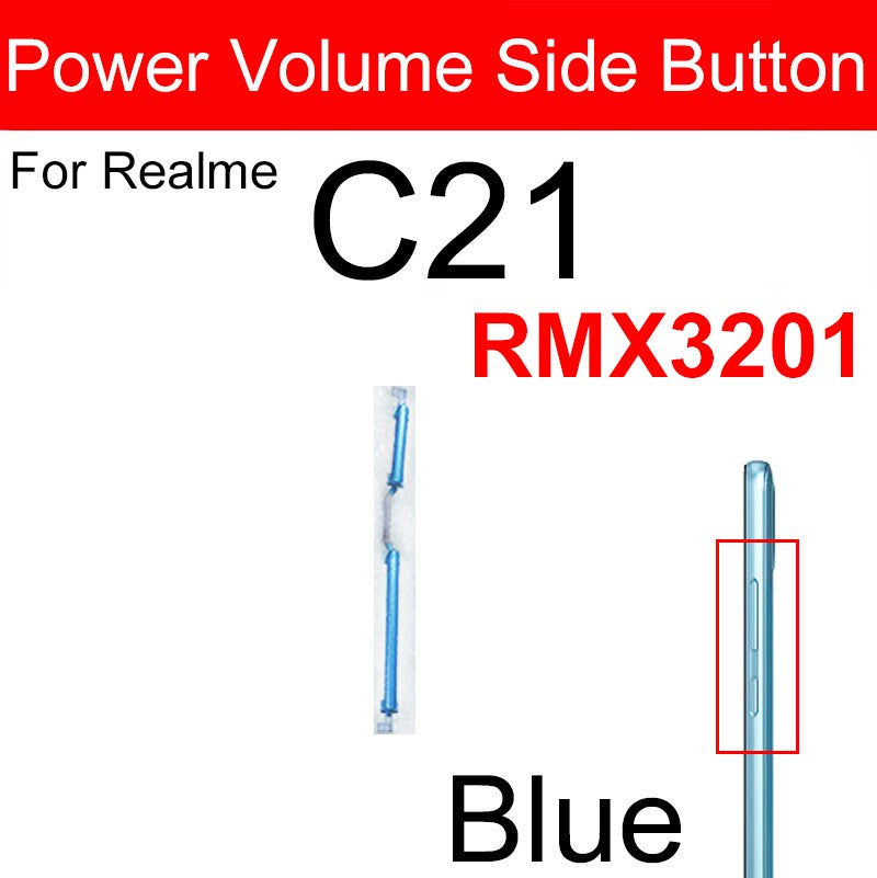 Para Realme C25 C25Y C25S C21 C21Y C20 C20A volumen de energía botón lateral volumen lateral botones de encendido llave pequeña piezas de cable flexible
