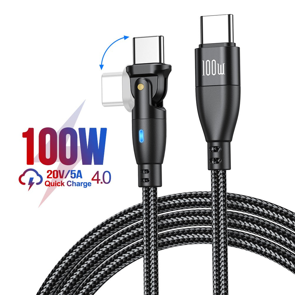 AUFU 100W USB C a tipo C Cable USBC PD Cable de carga rápida para MacBook Pro Xiaomi POCO Huawei iPad Samsung USB-C Cable 3M