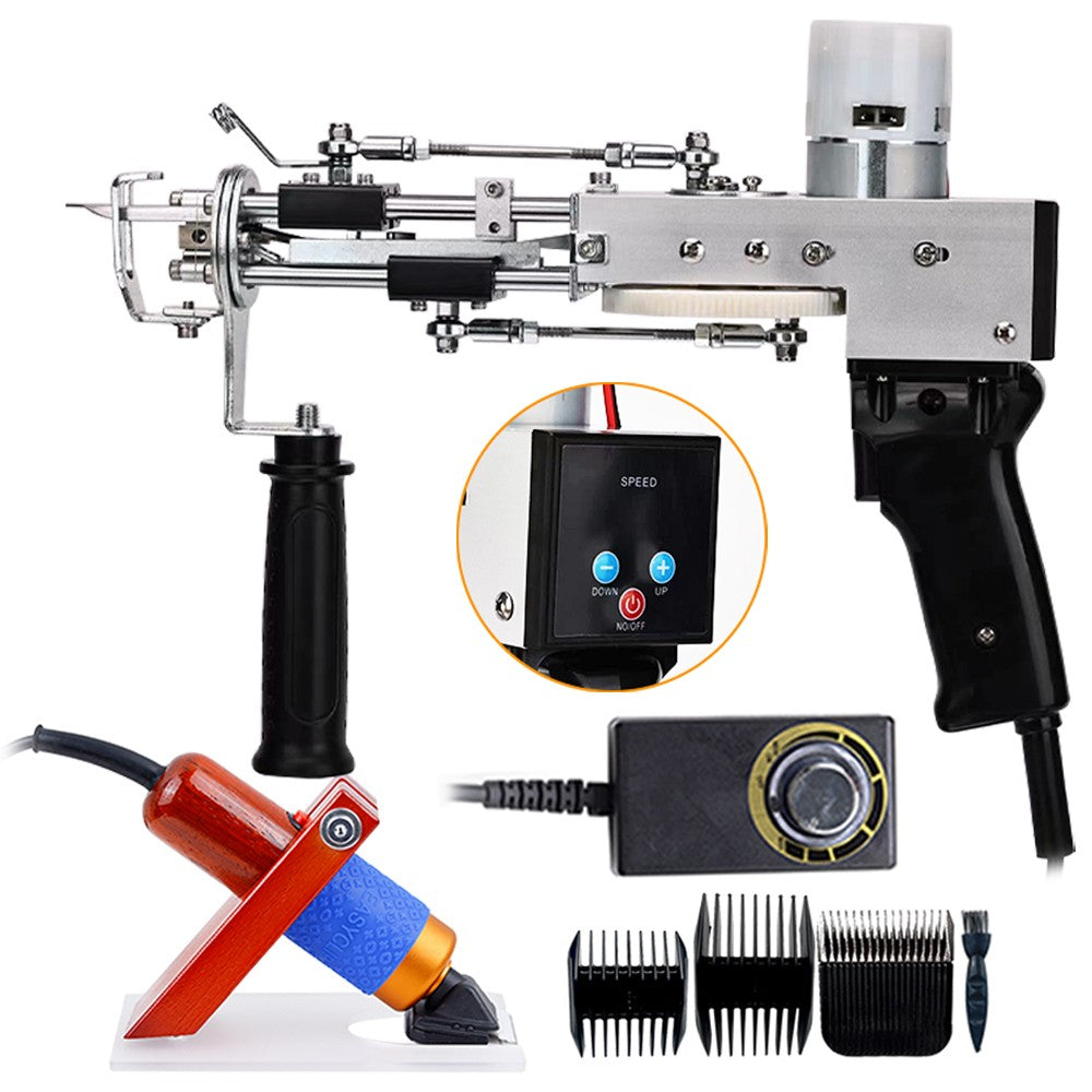 Máquina eléctrica para tejer alfombras, pistola para mechones de alfombras, herramientas para hacer alfombras, máquina de bordado manual de corte/bucle de 7-21mm, 110-220V