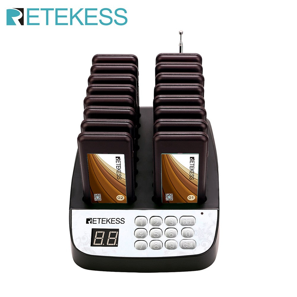 RETEKESS TD157 Sistema de Llamada Inalámbrico para Restaurantes, Localizadores de Mesa, Receptores de Señal Sonora para Food Trucks, Restaurantes de Comida Rápida, Cafeterías y Bares