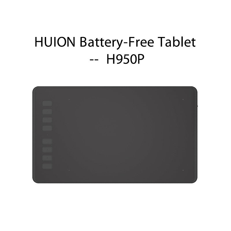 HUION-Tabletas gráficas ultraligeras H640P H950P, Tablet Digital con bolígrafo de dibujo, Stylus sin batería, para PC, teléfono Android mesa digitalizadora huion