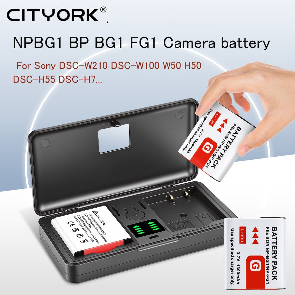 Batería NP-BG1 NP BG1 para Sony DSC-W210 DSC-W100 W50 H50 DSC-H55 DSC-H7 H3 H9 H10 NP-FG1 NP FG1 batería de iones de litio con cargador