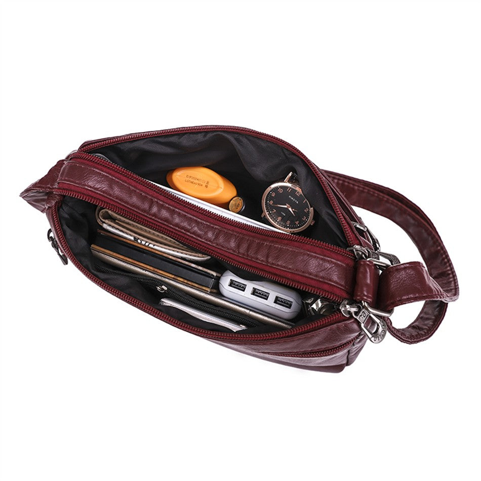 Bolso bandolera de Color liso que combina con todo, bolsos de hombro de alta capacidad para mujer, bolso de mano de piel sintética de alta calidad 2021