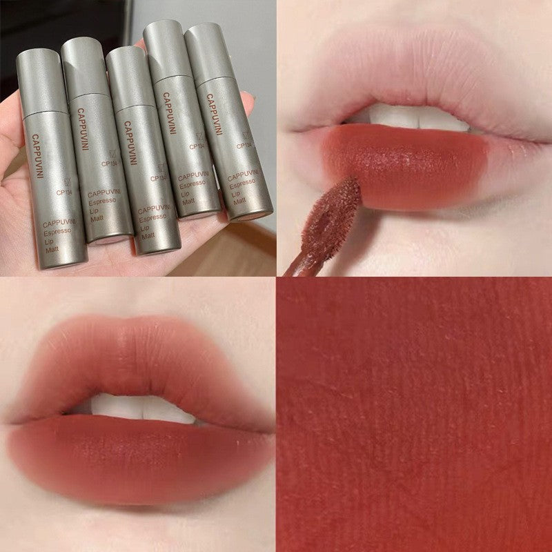 Brillo de labios de niebla mate de terciopelo único, taza antiadherente impermeable, esmalte de labios a prueba de manchas, lápiz labial líquido que no se decolora