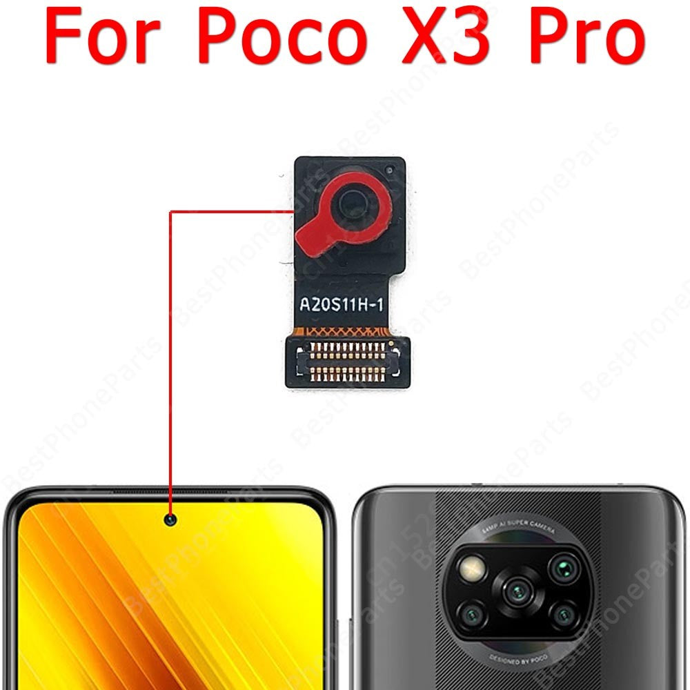 Cámara Frontal y trasera para Xiaomi Mi Poco X3 Pro, módulo de cámara Frontal y trasera, piezas de repuesto de reparación flexible