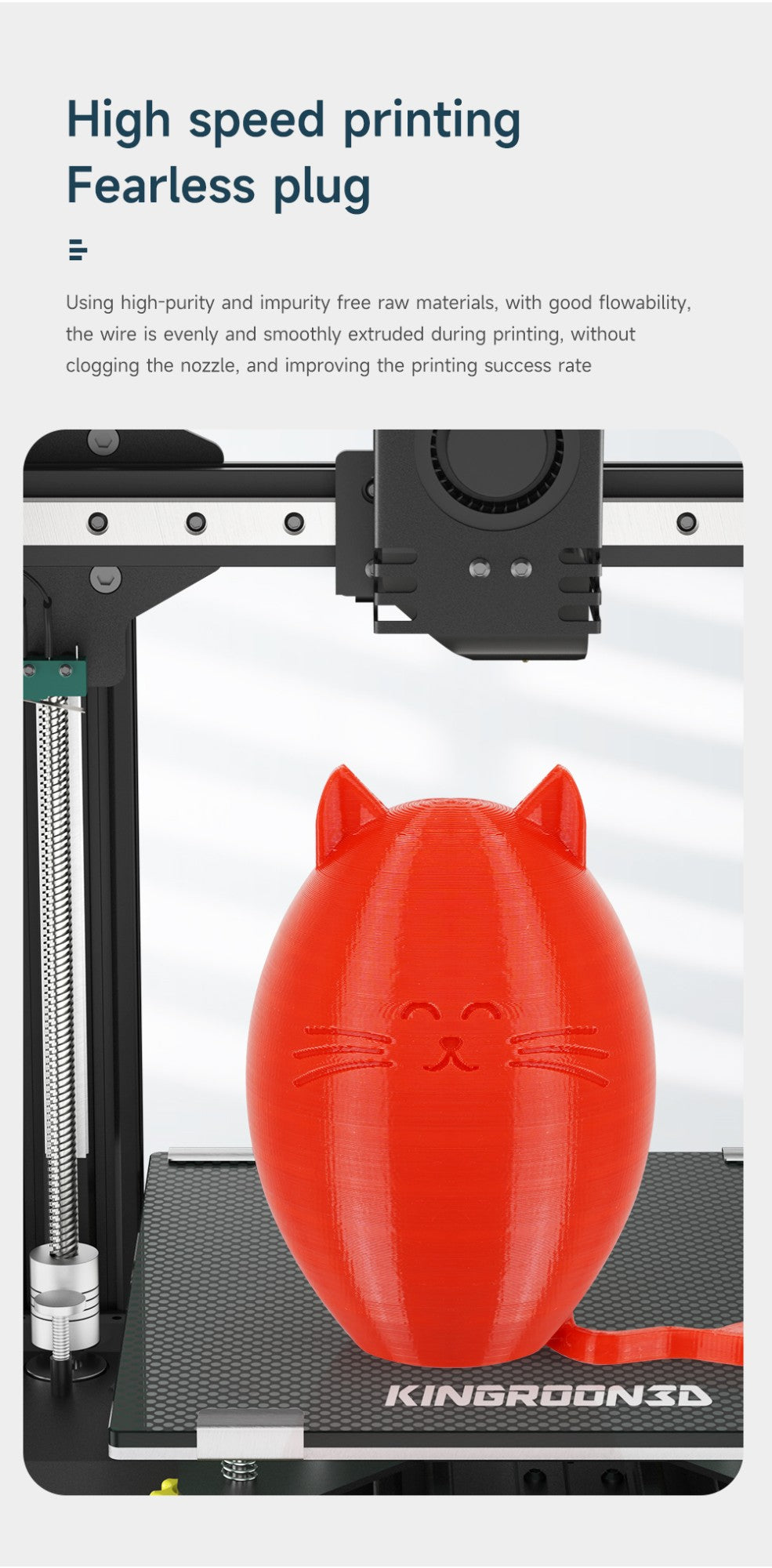 Filamento de impresora 3D KINGROON TPU 1KG 1,75mm Material de impresión 3D suave y Flexible red de plástico TPU de alta resistencia peso 1 kg/rollo