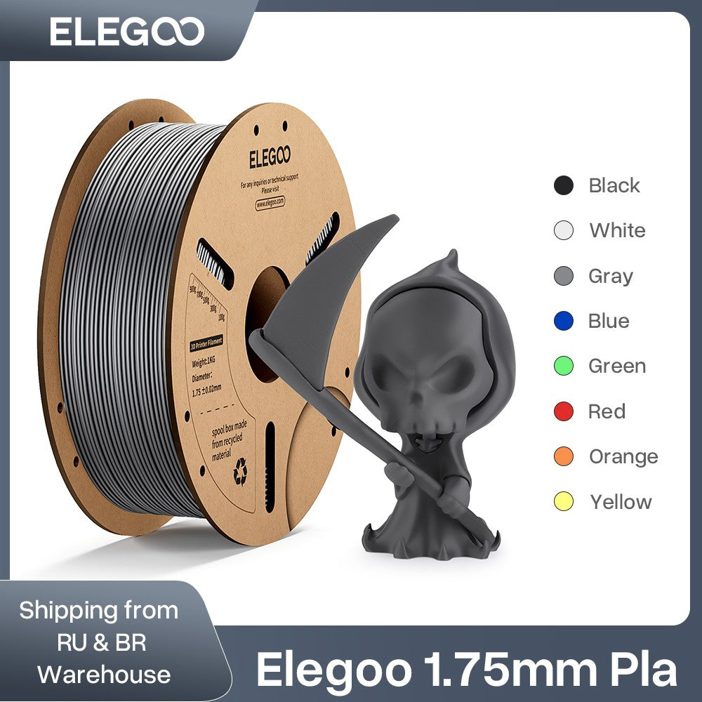 ELEGOO 1kg 1,75mm filamento PLA plástico 3D PLA para impresora 3D Material consumible para impresora 3D NEPTUNE 3 PRO FDM