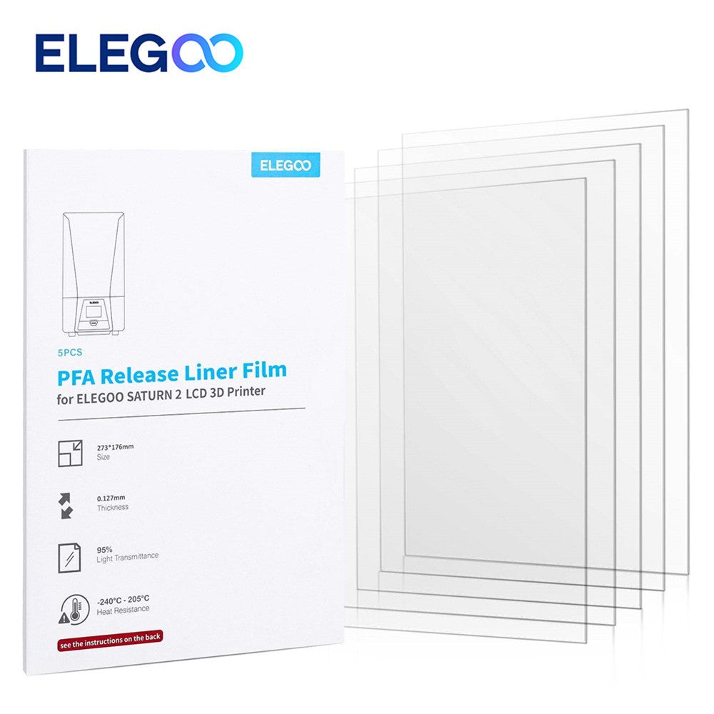 ELEGOO SATURN 2/SATURN 4/SATURN 4 ULTRA PFA V2.0 película de liberación PFA juego 273mm * 176mm para impresoras 3D de luz de resina ELEGOO SATURN