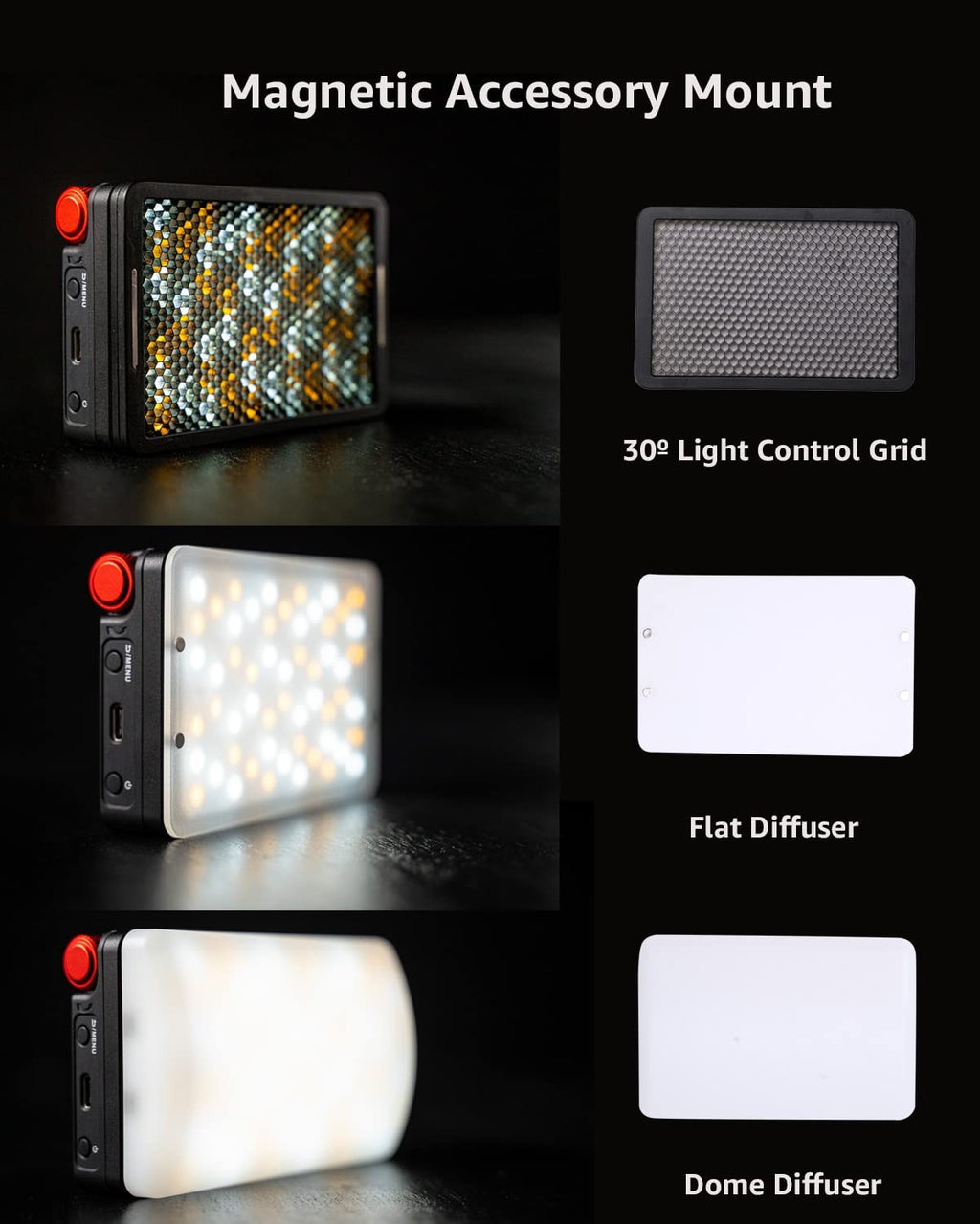 Aputure MC Pro RGBWW Luz LED, 2000K-10000K Soporte Atracción magnética Protección IP65 15 Efectos de luz incorporados Control por aplicación
