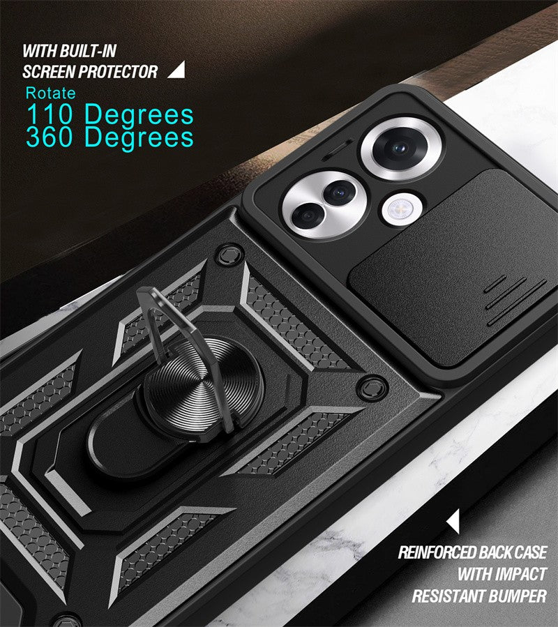 Funda para OPPO Reno11F 5G, Protector de cámara con lente deslizante, armadura a prueba de golpes, Coque para OPPO Reno11 F Reno 11F 11 F 5G