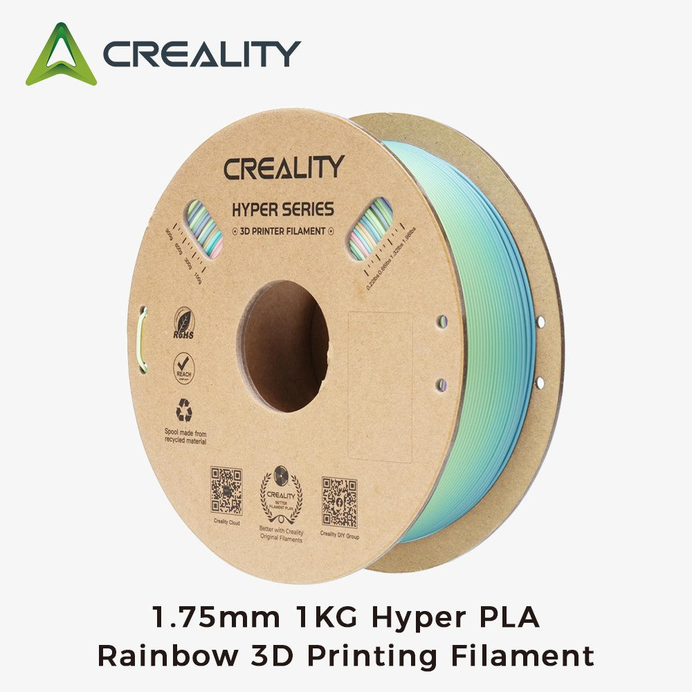 Filamento arcoíris Creality con gradiente colorido Hyper PLA, 1,75mm, 1KG, filamentos PLA de impresión de alta velocidad, materiales impresos en 3D