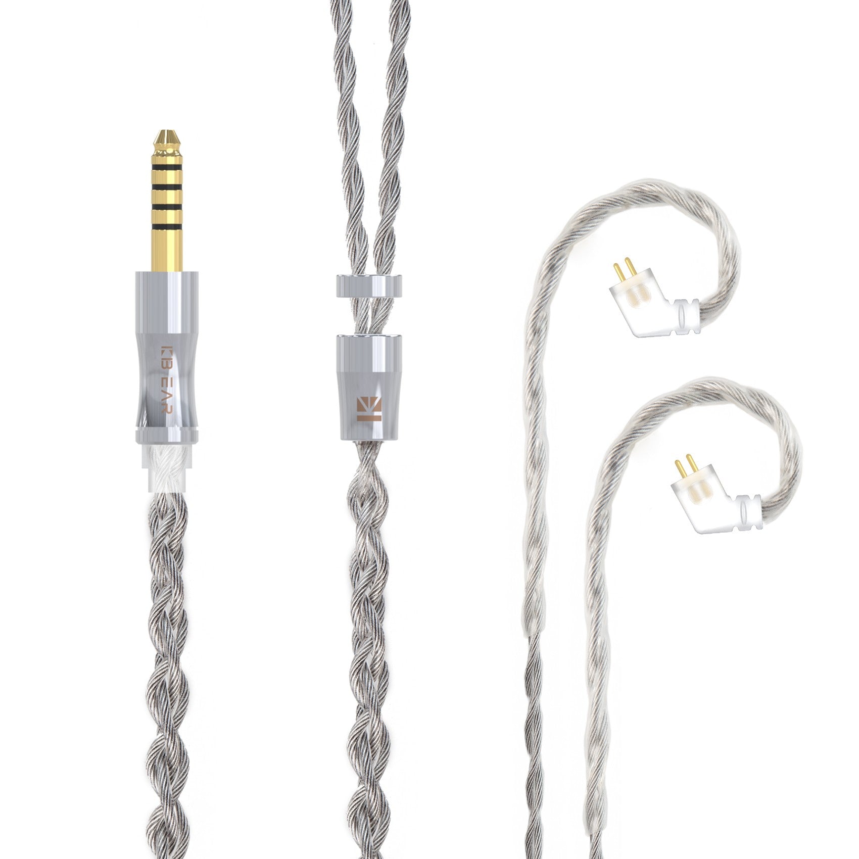 KBEAR Acorde 6N grafeno + 4N OFC Chapado en plata conector de Cable de actualización mezclado trenzado Cable de auriculares para Rosefinch KS2 KS1