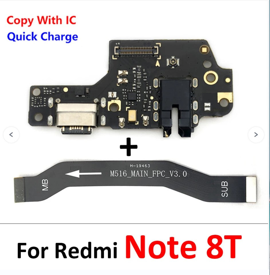 Para Xiaomi Redmi Note 7 8 8T 9 9S 10 10S 12 Pro 4G 5G conector Dock cargador Micro USB puerto de carga placa base Cable flexible principal