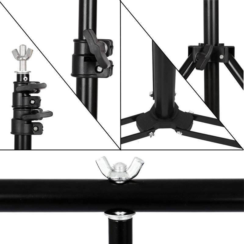 Fondo en forma de T, soporte de fondo para fotografía, sistema de soporte ajustable, estudio fotográfico para fondos de muselina no tejida con Clip