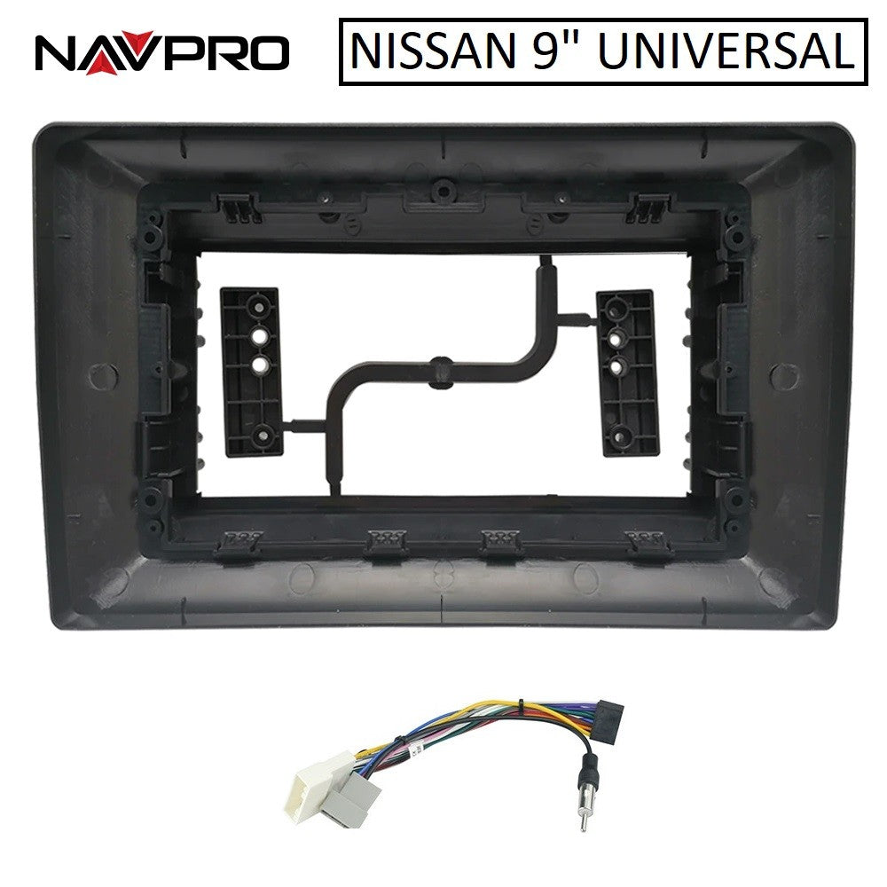 NAVPRO CASKA de 9 "para NISSAN MARCH VERSA 2011 2014 marco/Fascia y Cables de conexión para instalación de centro Multimedia