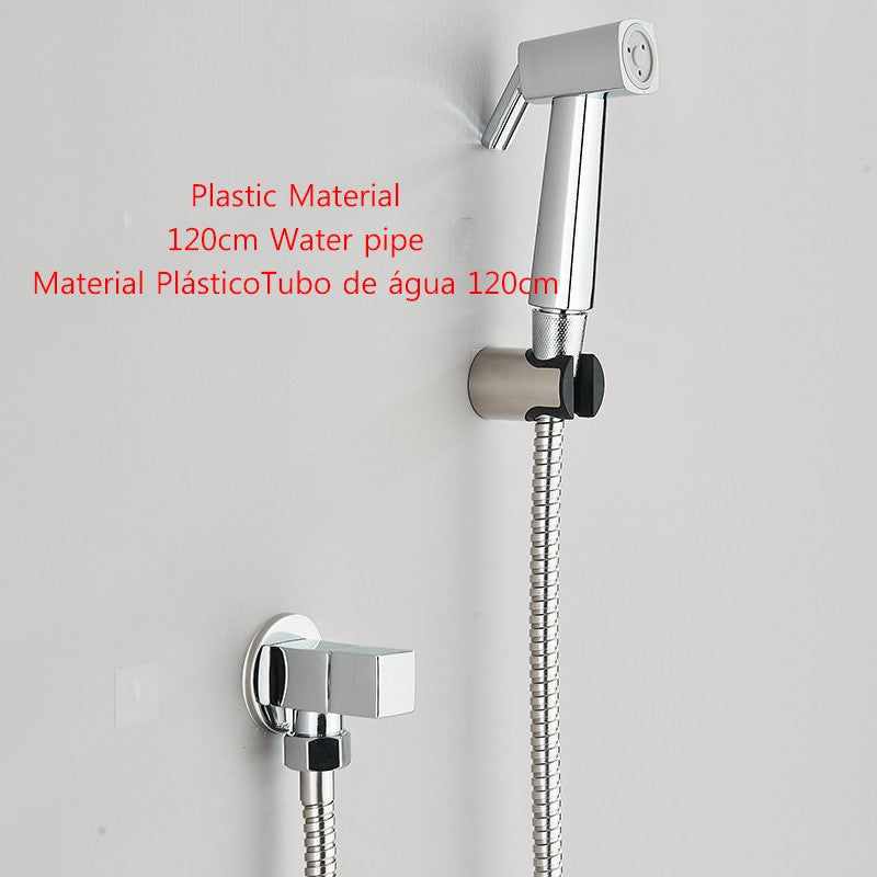 Grifo rociador de bidé negro, grifo individual de agua fría de acero inoxidable para baño, válvula Shattaf, juego de chorro montado en la pared
