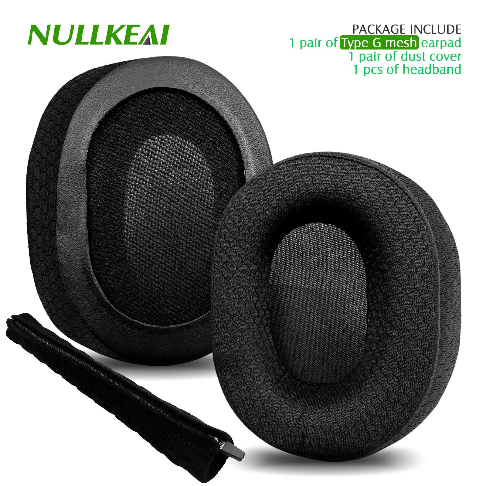 Nullkeai-almohadillas de repuesto para auriculares Anker Soundcore Life Q30 Q35 Q10 Q20, almohadillas de Gel refrescante, funda de malla, orejeras