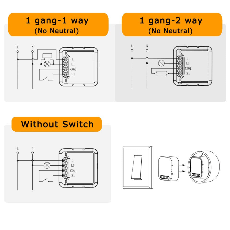 Módulo de Interruptor Inteligente Tuya Zigbee, Relé sin Cable Neutro, Control de 2 Vías, 1, 2, 3, 4 Canales, Compatible con Alexa y Google Home