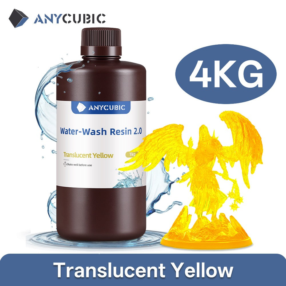 Anycubic Resina de lavado de agua Impresoras 3D Resina Lavable con agua 365-405nm para LCD DLP Photon M3 Plus Max 7K mono 6K Impresión
