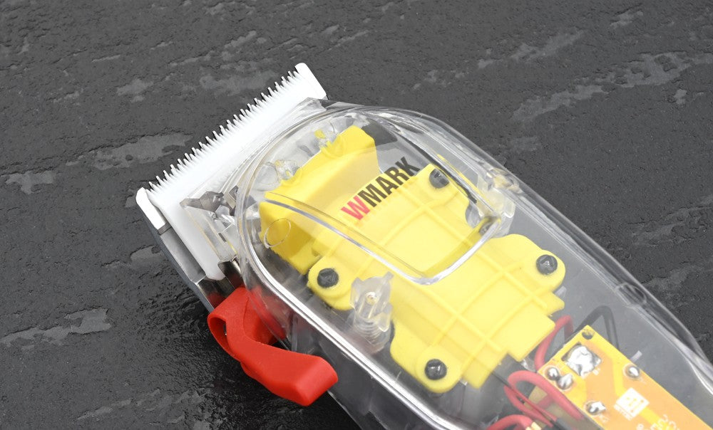 Cortadora de pelo recargable WMARK NG-108 NG-118 de estilo transparente, cortadora de pelo profesional con cable y NG-202 inalámbrica
