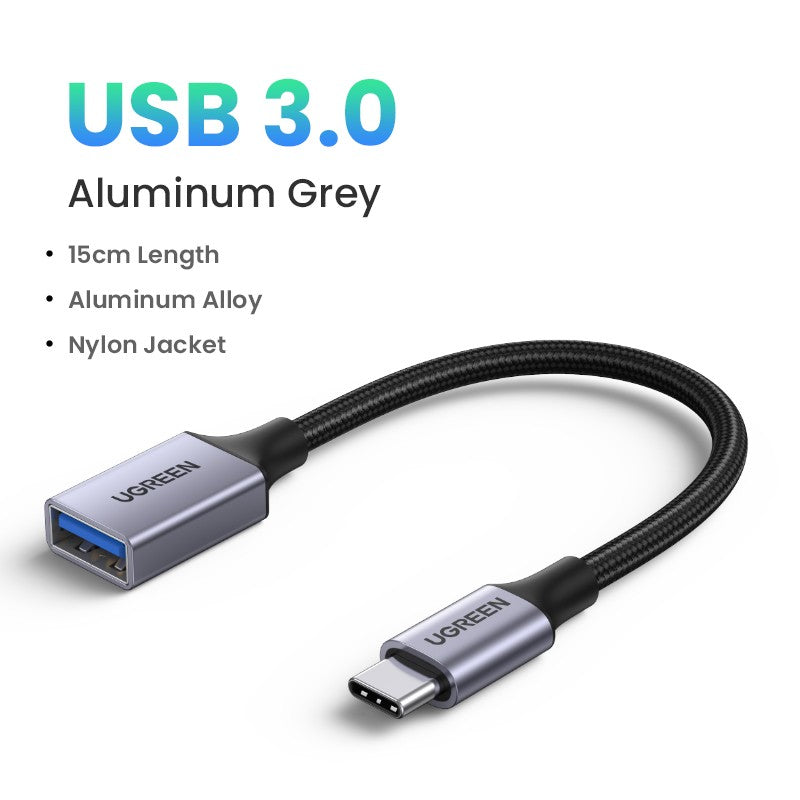 Ugreen-Adaptador USB tipo C a USB 3,0, Cable OTG Thunderbolt 3, para Macbook pro Air, Samsung S10, S9