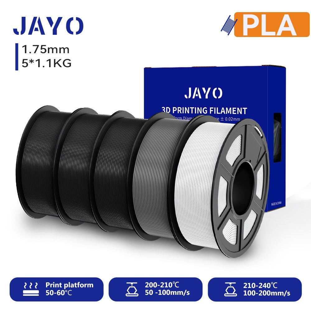 Filamento para Impresora 3D JAYO PETG/PLA/PLA PLUS, 1.75mm, 5.5KG, 100% Sin Burbujas, No Tóxico, Materiales de Impresión 3D para Impresora 3D y Bolígrafo 3D