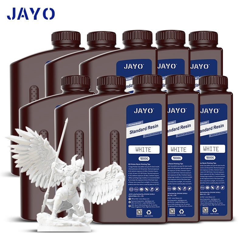 JAYO-lavabo de agua de resina 3D/como ABS/a base de plantas/líquido de resina de fotopolímero UV estándar de 10KG 405nm para materiales de impresora LCD 3D