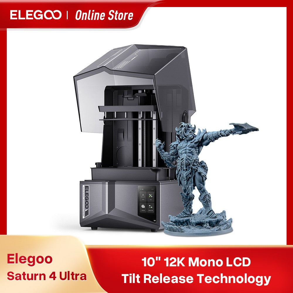 ELEGOO SATURN 4 ULTRA Impresora 3D de resina 12K con nivelación automática, monitoreo de impresión AI, tamaño de impresión de alta velocidad 218x122x220 mm