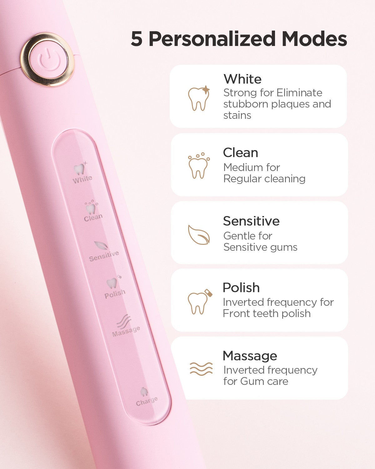 Fairywill-cepillo de dientes eléctrico FW-507, dispositivo con 5 modos, Cargador USB, temporizador de repuesto, 8 cabezales