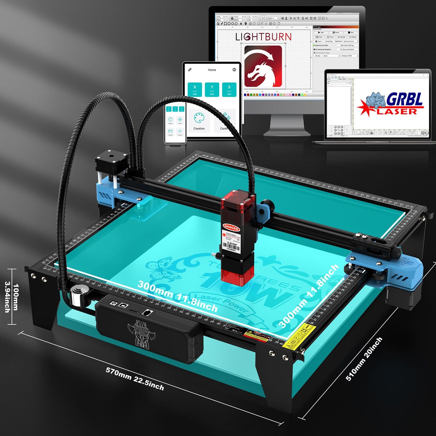 Grabador láser TwoTree, enrutador CNC TTS10 Pro/TTS-55Pro, máquina cortadora de grabado láser de Metal de 40W/80W con Control fuera de línea Wifi