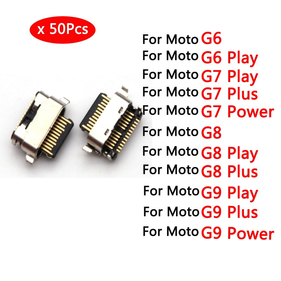 50 Uds conector Micro USB puerto de carga Jack Plug Dock para Motorola Moto G5 G5s G6 G7 G8 G9 Plus Play Power Lite piezas de reparación