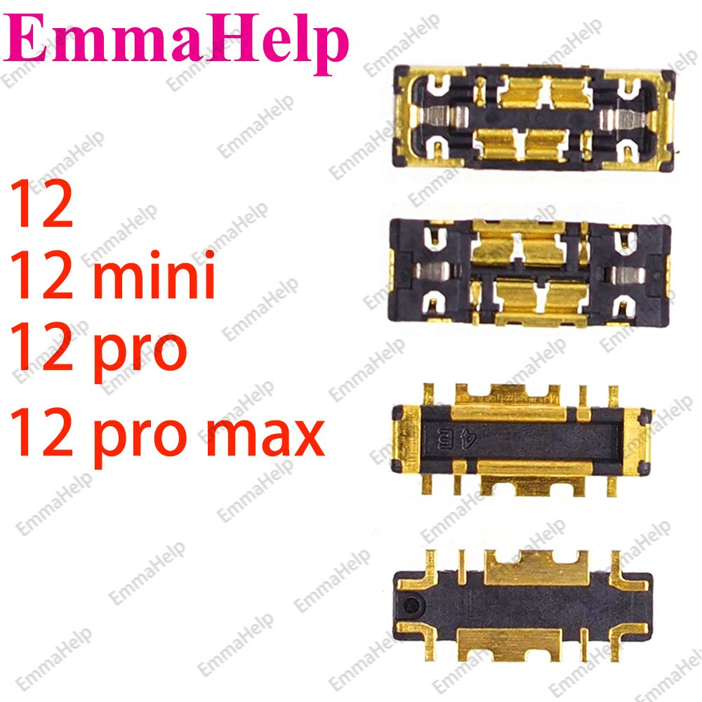 10 Uds batería FPC conector Flex Cable para iPhone 14 15 Plus 13 12 11 Pro Max 7 6S X XR 8 Plus Clip enchufe