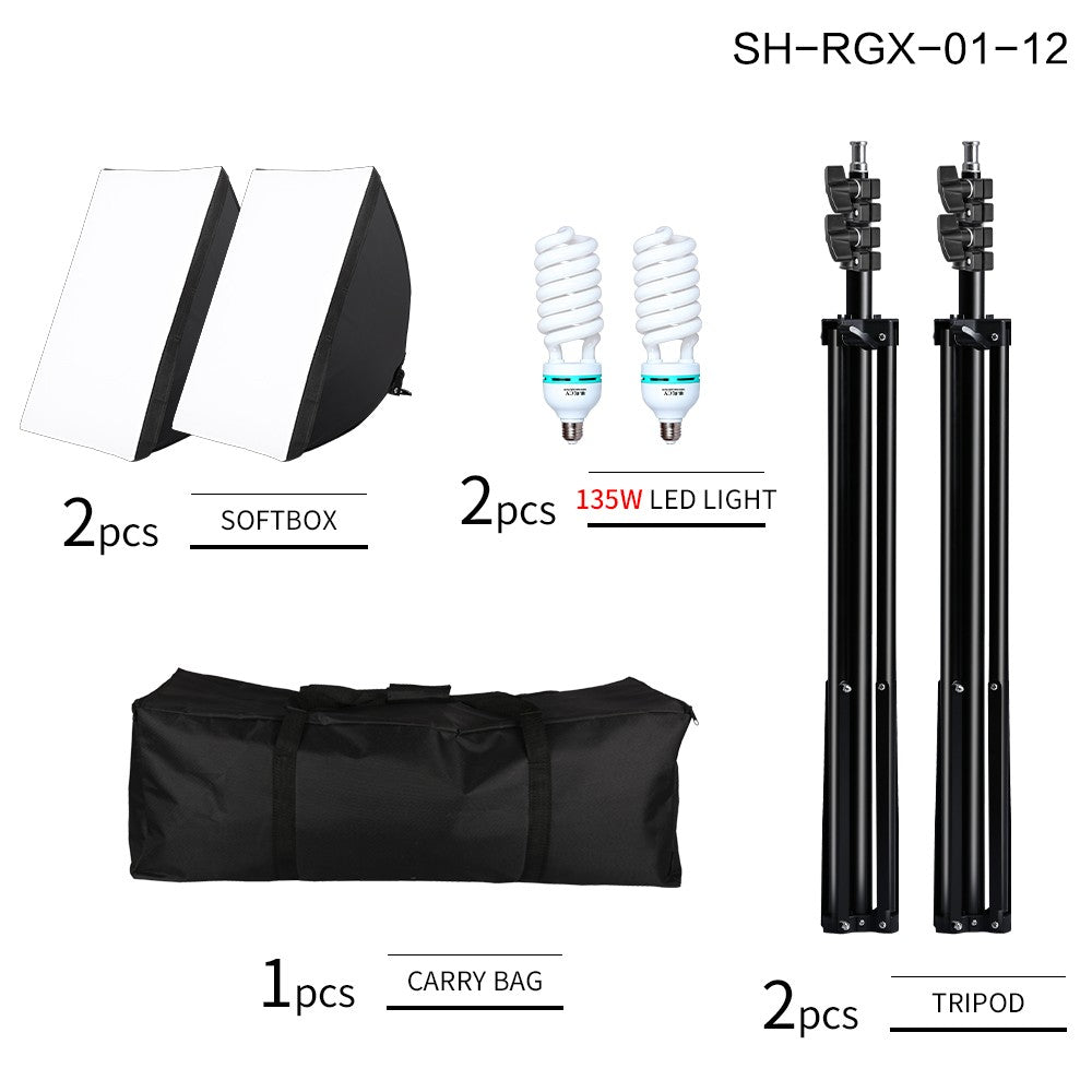 SH Softbox de fotografía profesional con enchufe E27, Kit de iluminación de caja suave para retratos de estudio fotográfico y grabación de vídeo