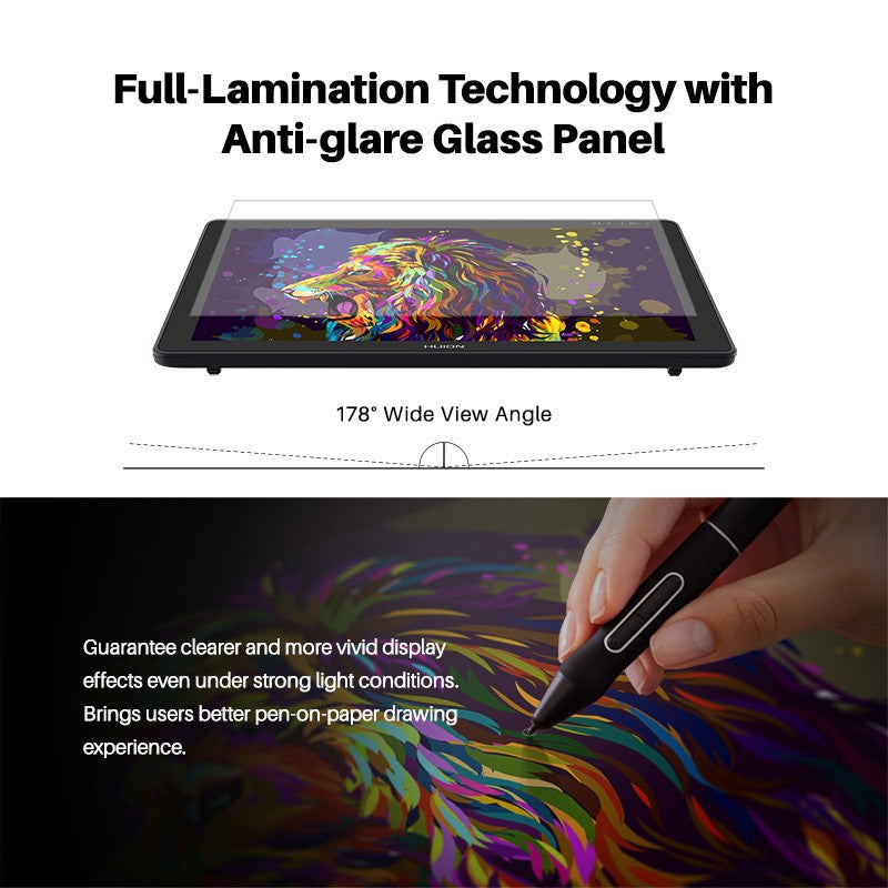 Monitor de tableta gráfica Huion de 21,5 pulgadas Kamvas 22 con 120%~140% sRGB, tableta de dibujo compatible con Linux, MacOS, Laotop, Android, USB3.1