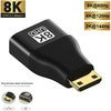 Adaptador HDMI 2,1 90 grados 270 grados HDMI macho a hembra 8K 60Hz 4K 120Hz 48Gbps vídeo HDR para ordenador portátil HD TV proyector adaptador