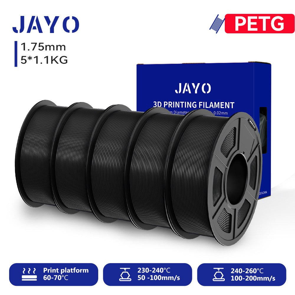 Filamento para Impresora 3D JAYO PETG/PLA/PLA PLUS, 1.75mm, 5.5KG, 100% Sin Burbujas, No Tóxico, Materiales de Impresión 3D para Impresora 3D y Bolígrafo 3D
