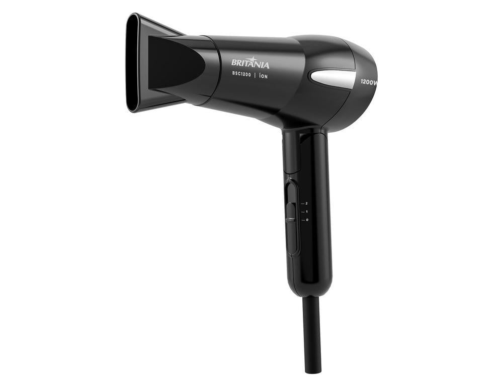Secador de pelo iónico Britânia Tourmaline, negro, 1200 W, 2 velocidades, BSC1200