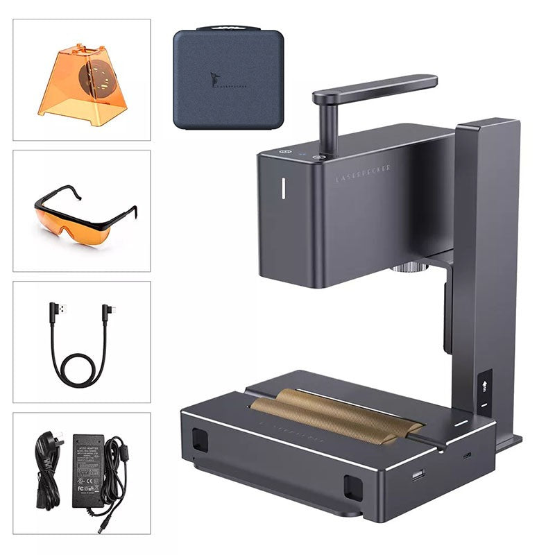 MINI grabador láser LaserPecker con máquina de grabado portátil Bluetooth 5W 2K para papel, madera, cuero, vidrio de color LP2