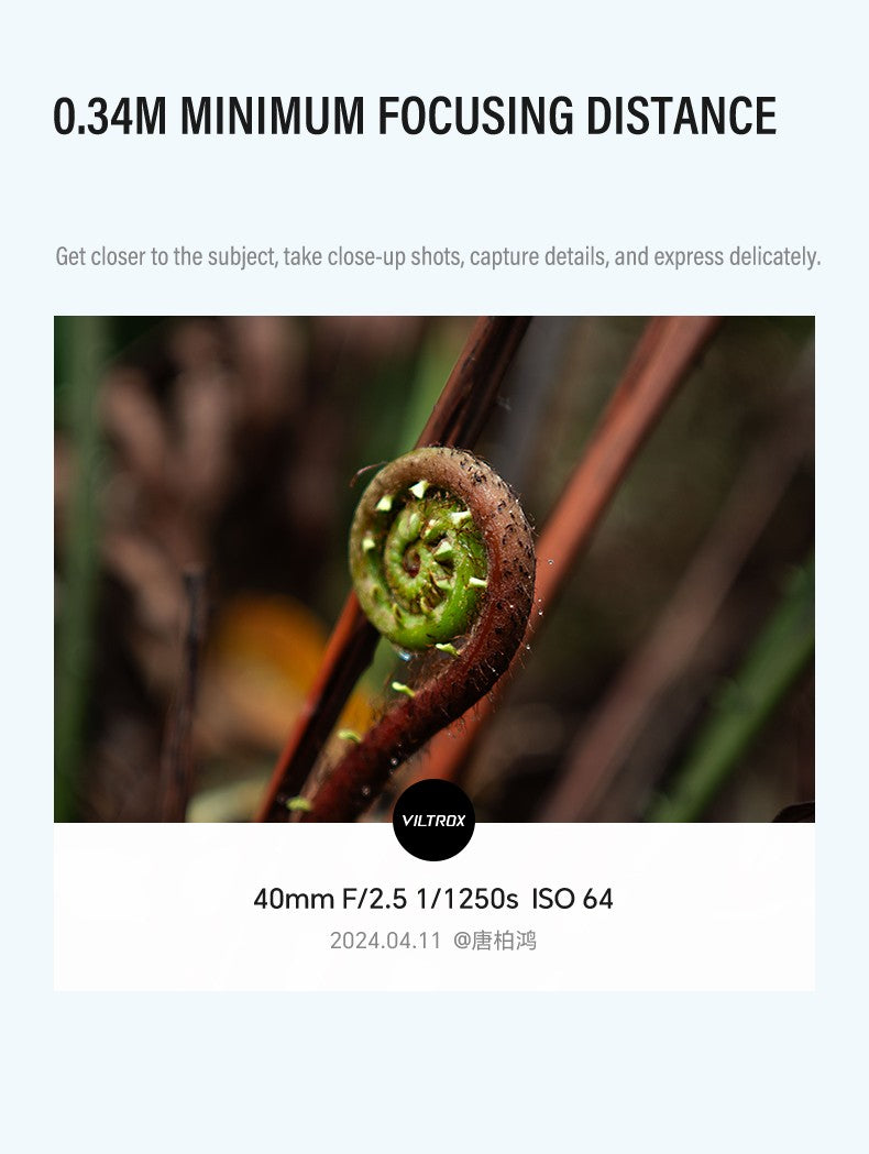 VILTROX 40mm F2.5 para Nikon Z, Lente Sony E de Fotograma Completo con Enfoque Automático para Retratos y Vlogs, Compatible con Cámaras Nikon y Sony, Montura ZFC Z6 A7CR