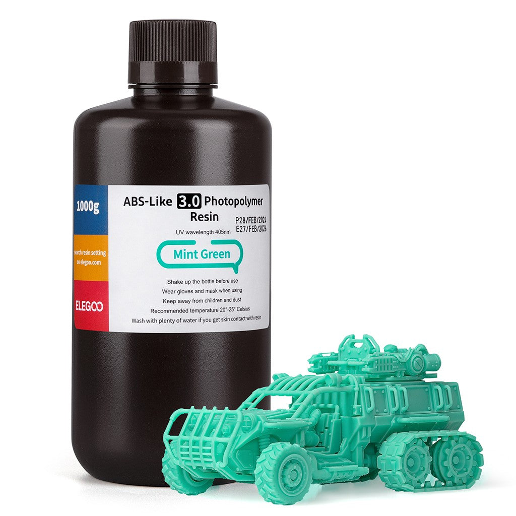 Resina para Impresora 3D Tipo ABS de ELEGOO, Resina de Fotopolimerización Estándar Tipo ABS de 405nm para Impresión 3D LCD, 1000g