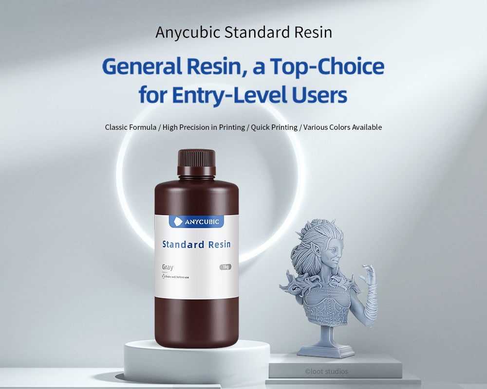 ANYCUBIC-impresora 3D de resina estándar, alta precisión, 405nm, resina de curado UV, impresión LCD 3D, materiales de resina UV para Photon Mono