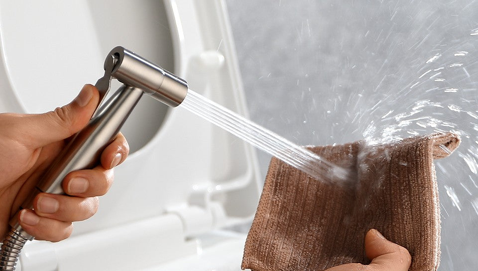 Set de Rociador Bidé Portátil para Inodoro, Grifo Bidé de Mano de Acero Inoxidable para Baño, Rociador de Mano con Cabezal de Ducha Autolimpiante