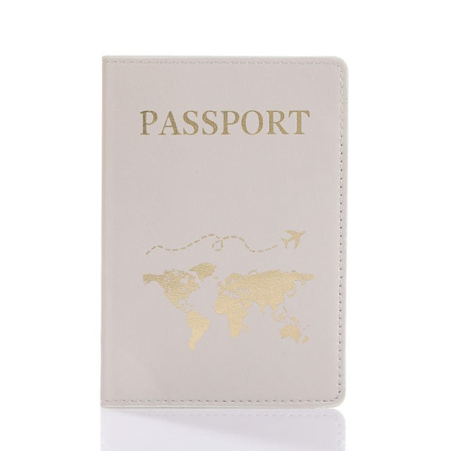 Amante el mapa del mundo cubierta de pasaporte estampado en caliente avión Simple mujeres hombres viaje pasaporte estuche protector moda regalo de boda