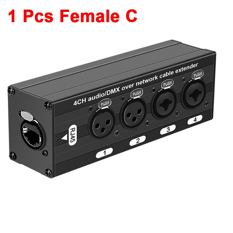 Cable extensor de audio RJ45 a XLR de 4 canales y 3 pines, extensor de señal de red DMX512 para iluminación de escenarios y estudio de grabación.