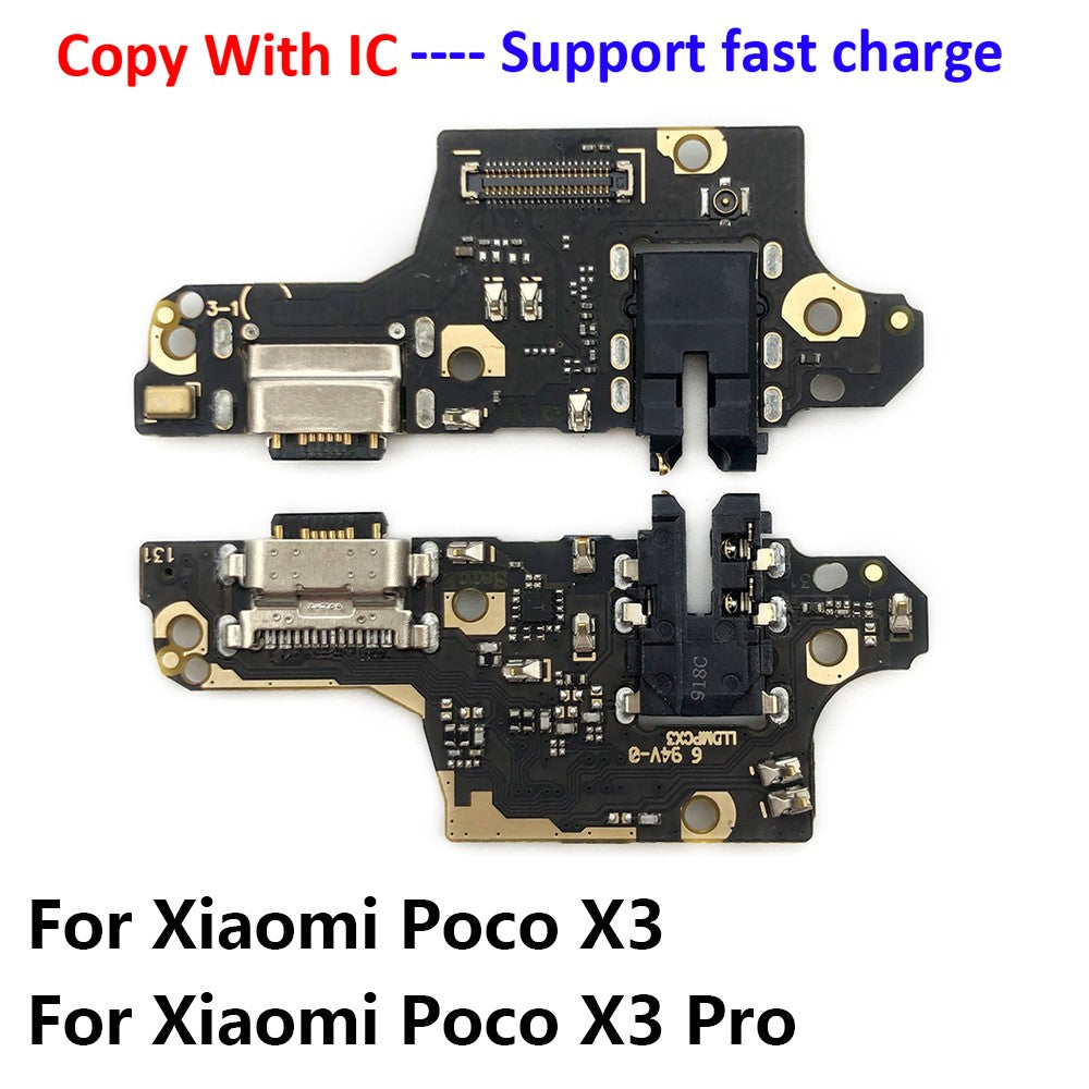 Placa de puerto de carga USB, conector de Cable flexible para Xiaomi Poco X3 M4 Pro M3 Redmi Note 7 8 8T 9S 9 10 10s 11 Pro 4G 5G, micrófono